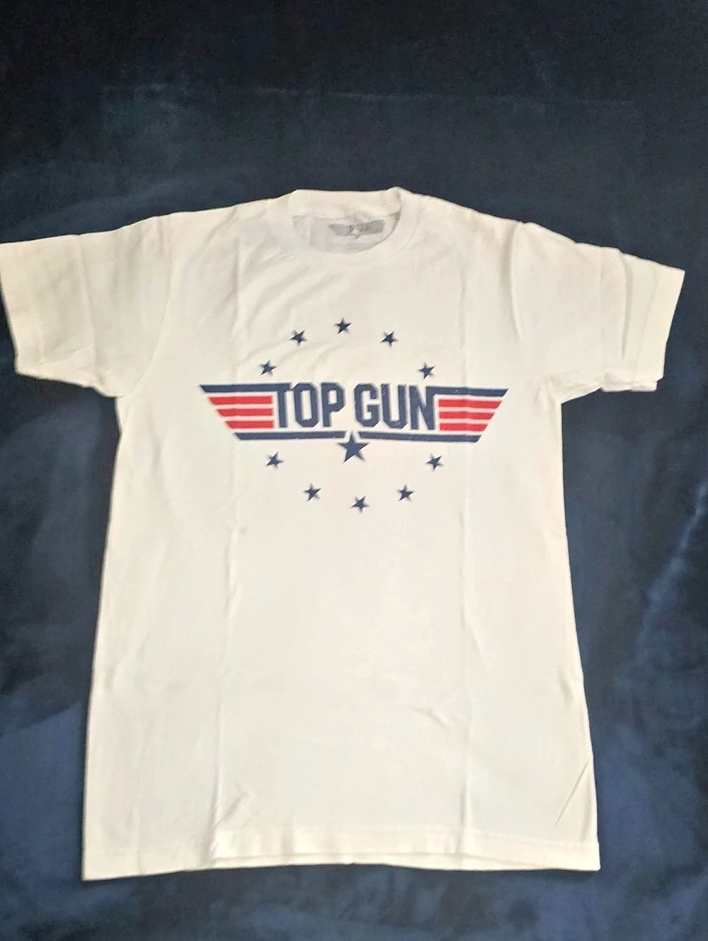 Top Gun Graphic Tee Size Small White & Blue